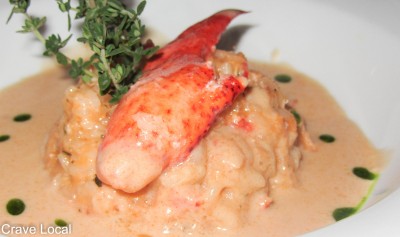 Lobster & Chorizo Risotto in a Cognac Spiked Creamy Lobster Sauce