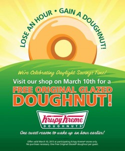 Daylight Savings Offer Krispy Kreme