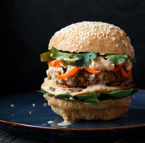 Red Lentil Cauliflower Burger by Vegan Richa