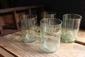 recycled wine bottle glasses